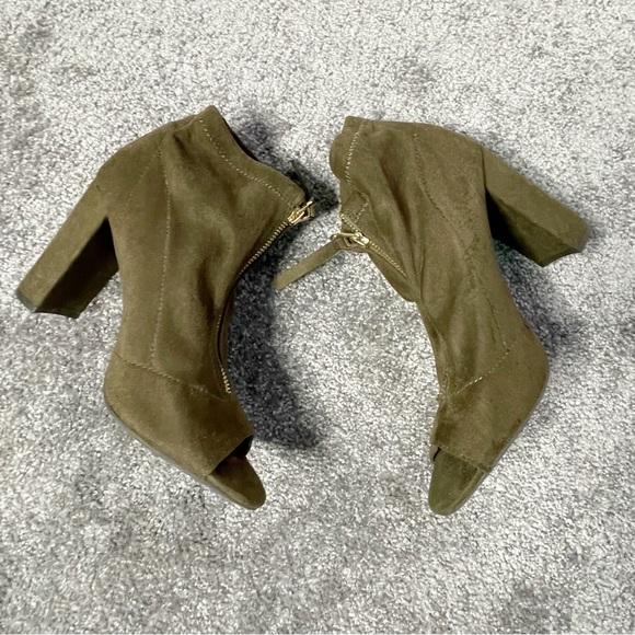 SM New York Open Toe Block Heel Zip Up Sock Ankle Boots Women's Size 8.5 - Picture 3 of 7